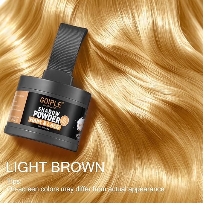 Root Cover Up Powder Hairline Powder for Women Root Touch Up Hair Color for Bald Spots, Eyebrows, Beard Line, Light-Blonde Hair Fibers for Thinning Hair Shadow Cover Up 2 Pack (Light Warm Brown)