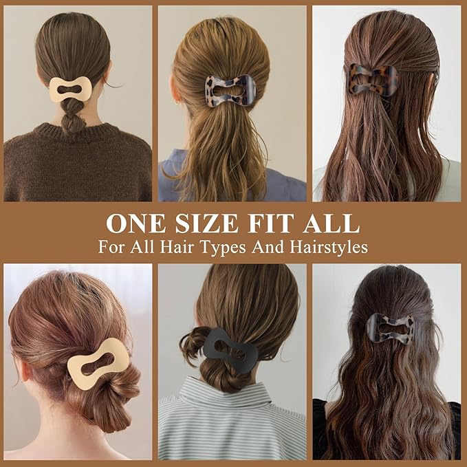 Flat Hair Clips for Women,French Lay Flat Claw Clips,Matte Strong Hold Side Hair Clip Thick & Thin Hair No-Slip Duck Billed Jaw Claw Clip 4 Pcs