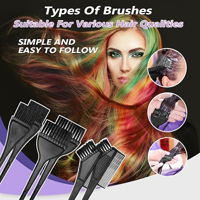 30pcs Hair Dye Coloring Kit, Hair Coloring Kit, Salon Hair Dye Tools, Hair Dye Brush and Bowl Set, Hair Dye Kit, Complete DIY Tools for Home Hair Coloring, Black