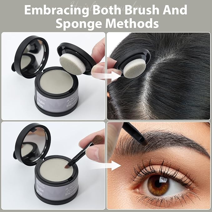 2 Pack Hairline Powder for Women and Men, Used to Root Touch Up Hair Color, Thinning and Gray Hair Coverage and Bald Spots Coverage, Light Gray