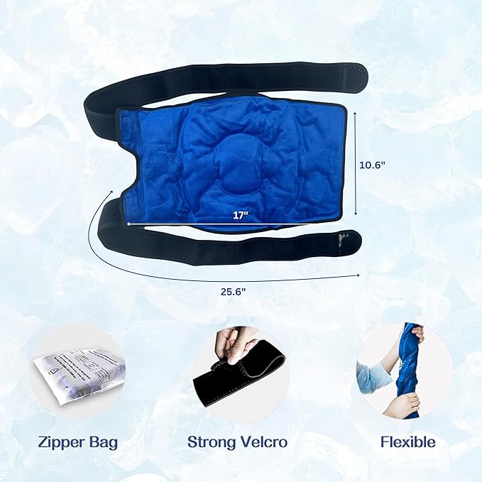 Knee Ice Pack Wrap (XL) for Pain Relief, Reusable Hot and Cold Therapy Wrap for Swelling, Recovery, and Therapy for Arthritis, Meniscus Tear and ACL