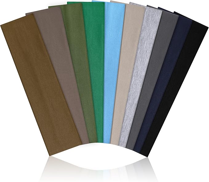 10 PCS Headbands for Women - Fashion Non Slip Cotton Headbands for Women and Men Perfect for Sports and Outdoor Activities in Summer,Including Running, Yoga, Cycling, Gym Workouts