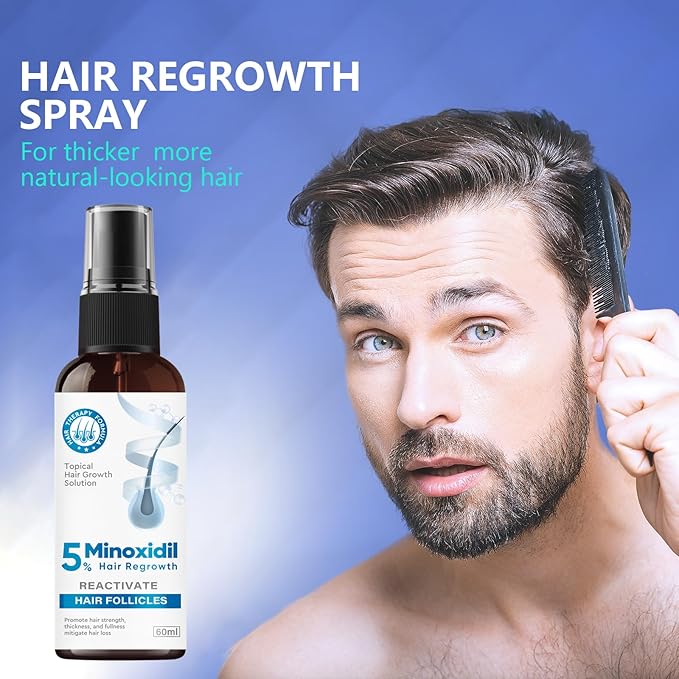 Minoxidil for Men, 5% Hair Growth Serum for Men And Women Combat Hair Loss and Thinning, Supports Thicker and Fuller Hair & Beard, 60ml