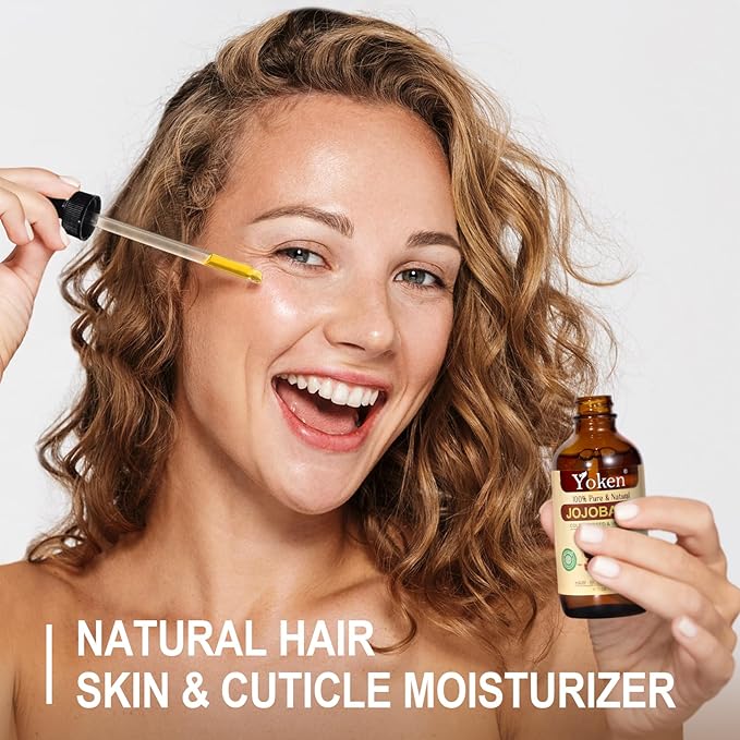 Jojoba Oil 4 fl oz EWG Verified 100% Pure Jojoba Oil Cold Pressed for Skin, Hair, Nails, Cuticles - Unrefined & Hexane Free, Natural Moisturizer Carrier oils Facial Serum for Gua Sha