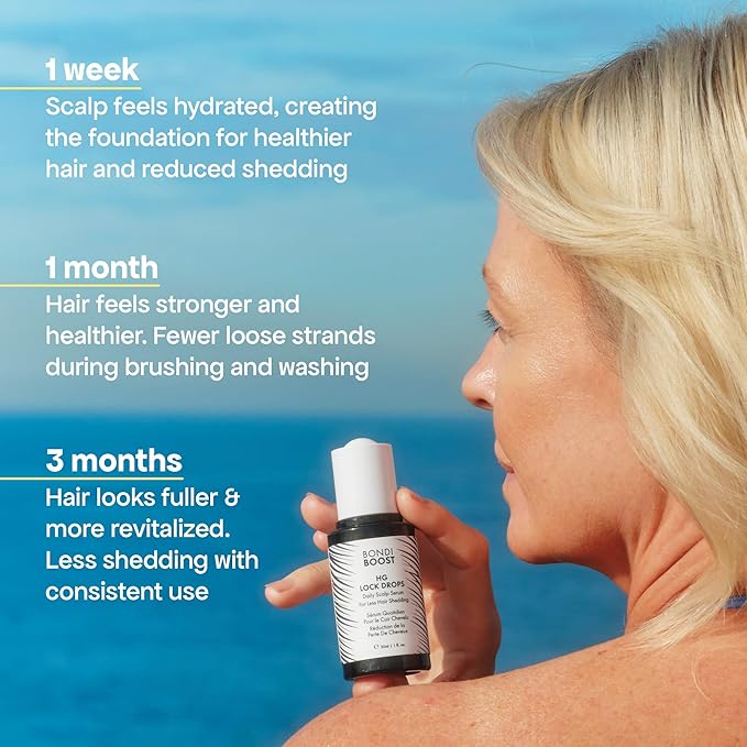 BondiBoost HG Lock Drops Daily Hair Serum (60ML) – Non-Greasy, Reduces Hair Thinning, Stimulates Scalp, Supports Thicker Fuller Hair – Vegan, Color-Safe, Lightweight for All Hair Types & Textures