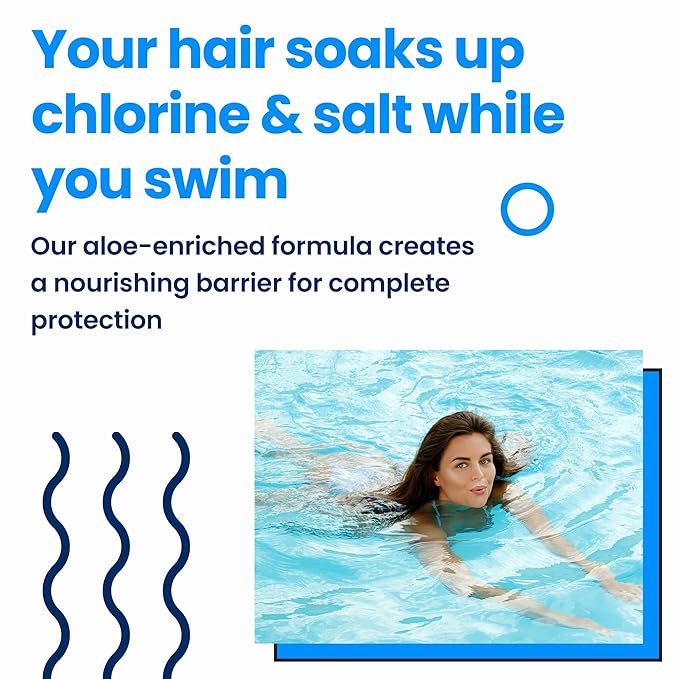 AQUA GUARD Pre-Swim Hair Defense | No More Swim Hair | Prevents Chlorine Damage + Softens Hair While Swimming | Made in California | Color Safe, Leaves Hair Smelling Great | 5.3 oz (2 Pack)