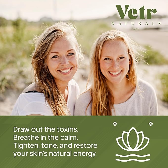 vetr Naturals Healing Indian Clay - Organic Natural Bentonite Clay 1 lb - Deep Pore Cleansing Facial, Hair & Body Mask - 100% Pure Calcium Bentonite for Detox & Skin Care
