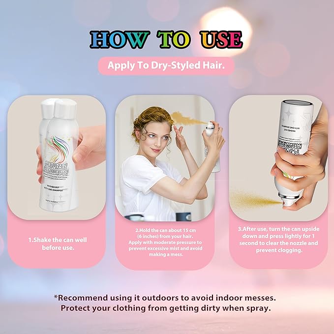 Temporary Hair Color Spray | 150ml Instant Golden Hair Spray for Adults & Kids | Washable & Non-Sticky, Gentle Formula, Gold | Halloween, Cosplay, Costume Party, Festivals