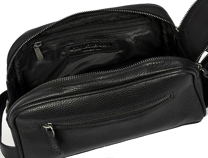 10" Premium Leather Toiletry Travel Pouch With Waterproof Lining | King-Size Handcrafted Vintage Dopp kit By Aaron Leather Goods (Jade Black)