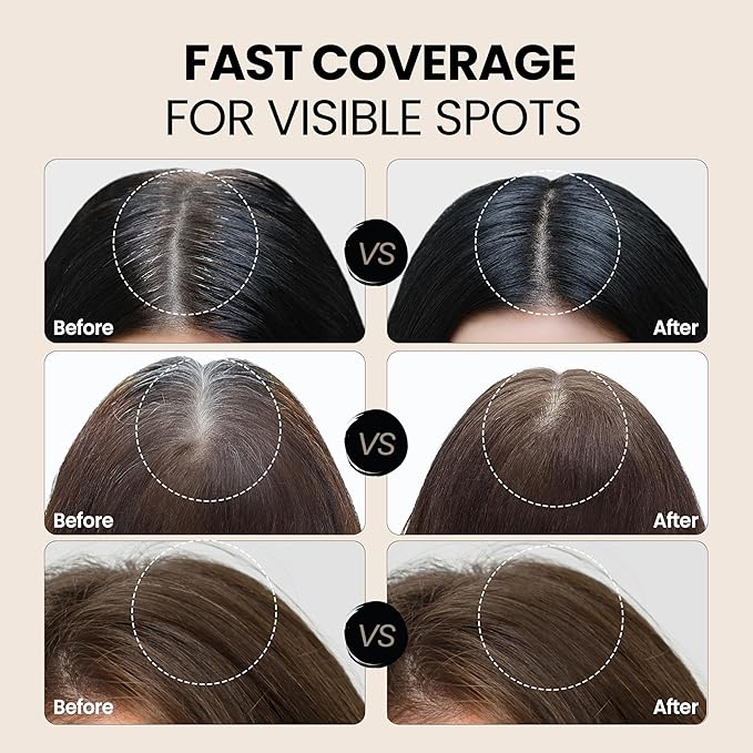 SEVEN EIGHT Gray Cover Hair Tint (LIGHT BROWN, 1 Pack) Quick Cover Root Touch Up, Water-Resistant Concealer, Temporary Cover Up Brush for Hair Mustache & Beard
