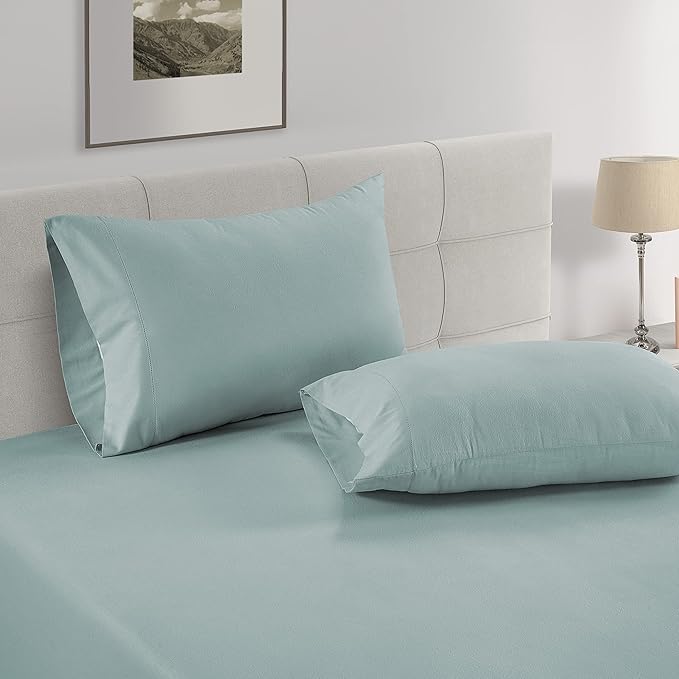 Lane Linen 100% Organic Cotton Pillow Cases Standard Size Set of 2 (20"x26") - Cotton Pillowcases Standard Size - Soft Light Blue Pillow Cases Set of 2 - Standard Pillow Case Pack of 2 - Cool Blue