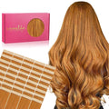 WENNALIFE Tape in Hair Extensions Human Hair, 40pcs 100g 16 inch Auburn Ginger Real Human Hair Straight Tape in Extensions Invisible Human Hair Extensions Reusable Real Hair Extensions