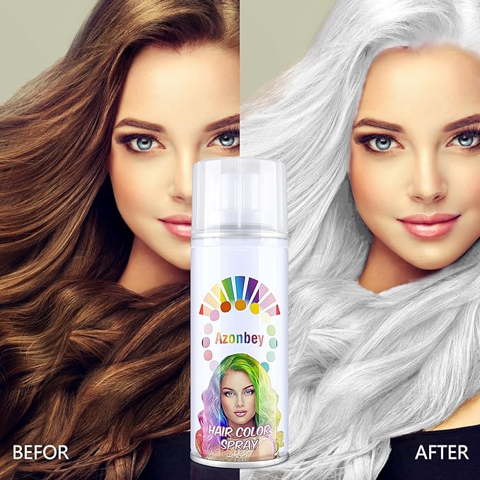 Halloween Hair Spray,Temporary Hair Color Spray for Women Kids Men,Washable Hairspray,Colored Hair Spray,Color Hairspray for Halloween,Party,Cosplay,Christmas Day (01#White)