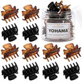 YOHAMA 12 pcs Small Hair Claw Clips 1 inch Durable Mini Jaw Clip Claw for Kids and Adult Multifunction Non-slip Hair Clips Black and Brown Colors Fixed Bangs Decoration Hairstyle.
