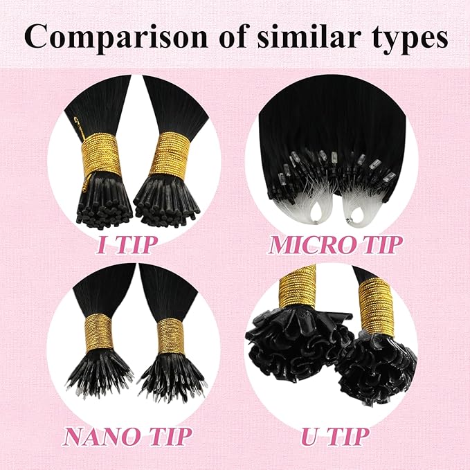 YoungSee Micro Link Hair Extensions Human Hair Black Microbead Hair Extensions Jet Black Micro Loop Hair Extension Human Hair 18 Inch 1g/s 50g Micro Hair Extension #1 for Everyday Wear