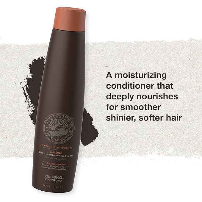 Tweak’d by Nature - Restore Hair Strengthening Conditioner, Sulfate Free Deep Conditioner for Dry, Damaged Hair, Hydrating Hair Care for Instant Shine and Softness (9oz)