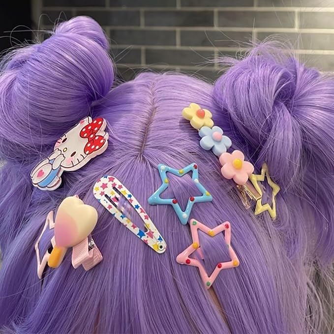 Star Hair Clips Multiple Colors Snap Hair Barrettes Non Slip Star Hair AccessoriesMetal Hair Clips for Girls Women -30 PCS 1.18"