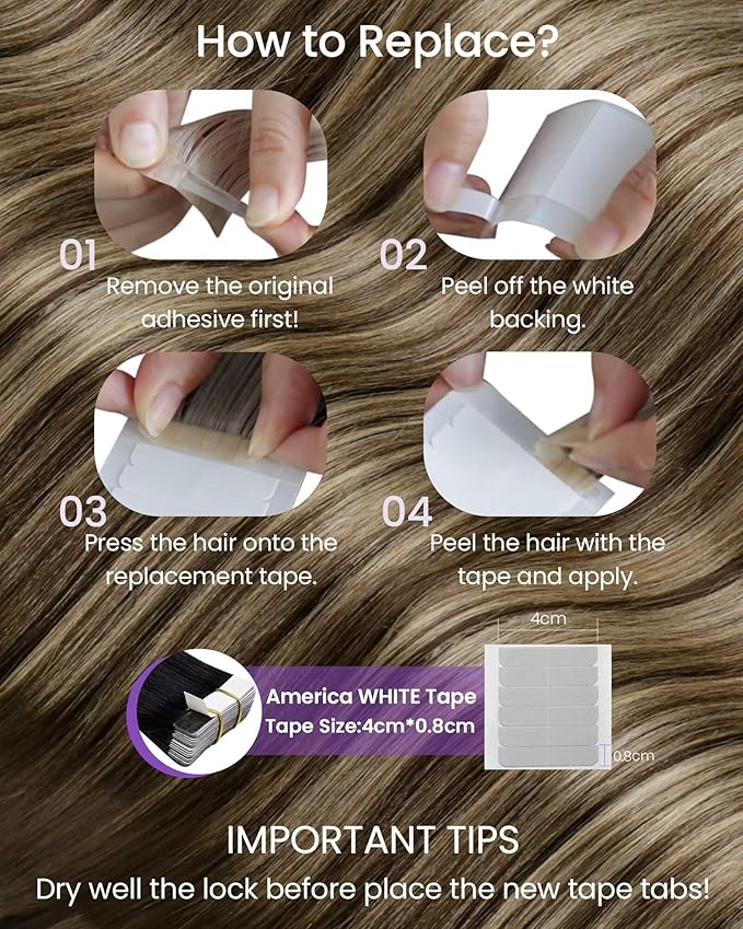 LaaVoo Hair Extensions Tape in Brown Balayage Human Hair Tape in Extensions Ombre Brown to Caramel Blonde with Brown 24inch 20pcs 50g