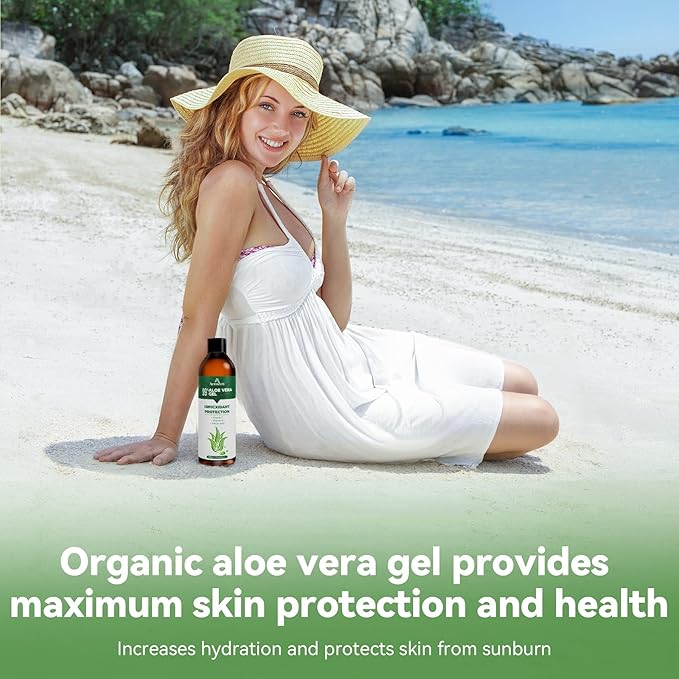 Aero Zen 99% Natural Aloe Vera Gel (2-Pack) | Daily Hydration & After-Sun Relief | Lightweight Alcohol-Free Formula, Deeply and Quickly Soothes Skin, Suitable for Face/Body/Hair - 16.9 fl oz
