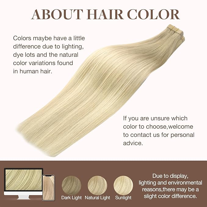 GOO GOO Tape in Hair Extensions Human Hair, 18ET90A Natural Blonde Balayage, 10inch 60g 40pcs, Skin Weft Seamless Invisible, Silky Straight with Thick Ends, Remy Human Hair