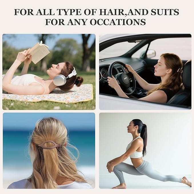8 PCS Flat Hair Clips for Women French Matte Flat Claw Clips for Thick & Thin Hair No-Slip Hair Barrettes, Strong Hold Styling Accessories