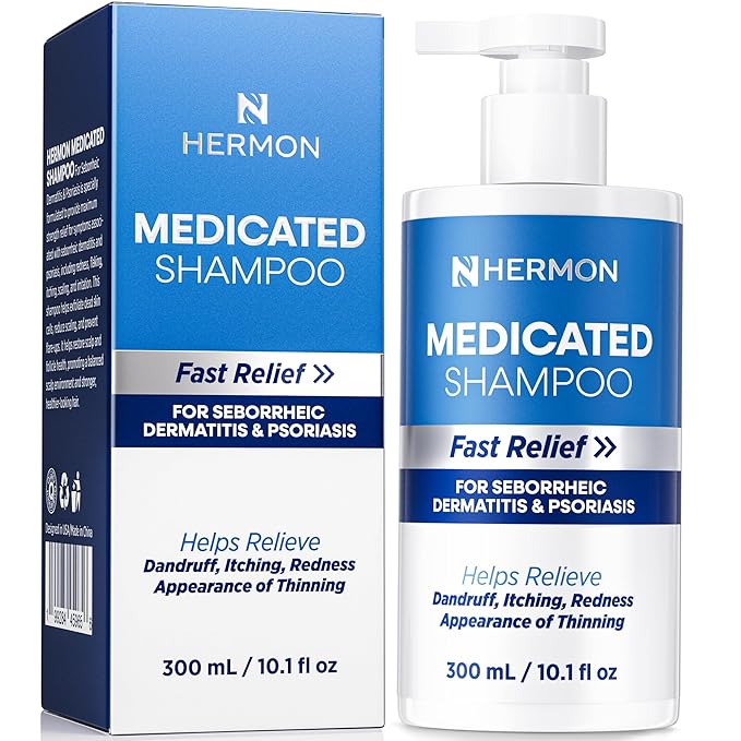 Medicated Shampoo for Scalp Seborrheic Dermatitis & Psoriasis: Plant-Based Formula Soothes Itch, Reduces Flakes, Supports Hair Health & Deep Cleansing Treatment for man and women 300ml/10.0fl oz