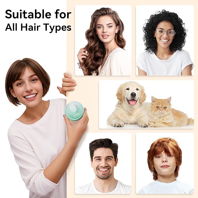 HEETA Scalp Massager Hair Growth, Soft Silicone Scalp Scrubber Shampoo Brush for Exfoliation, Dandruff Removal Head Massage Stress Relax, Wet & Dry Use for Thick Thin Curly Hair Care, Gradient Green