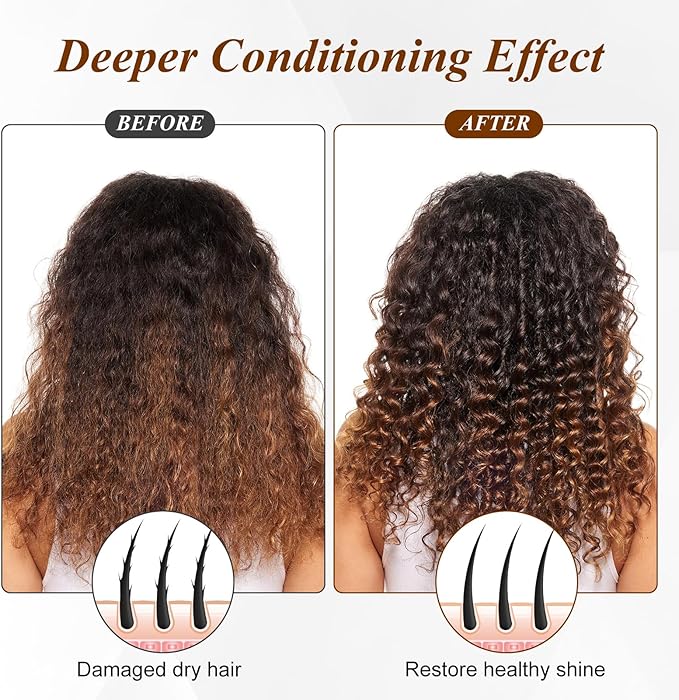 Heated Cap for Deep Conditioning: Upgraded Extra Large 10-Level Fast Heating 3 Time Settings Hair Steamer Cap for Natural Black Hair Portable Thermal Steam Cap for Home Hair Treatment - Black