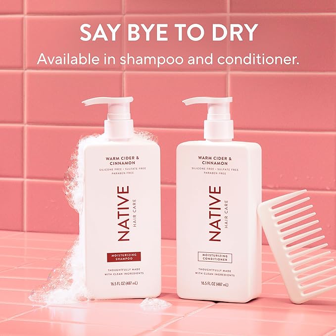 Native Warm Cider & Cinnamon Shampoo and Conditioner Contain Naturally Derived Ingredients | All Hair Types, Color & Treated, Fine to Dry Damaged, Sulfate & Dye Free - 2-Pack