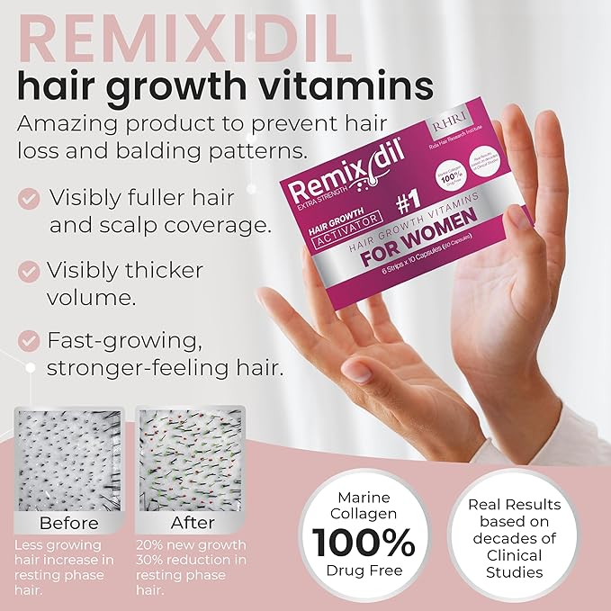 Hair Growth Vitamins Hair Growth Supplements For Women | Supports Thickness And Strength | Helps Reduce Breakage And Thinning | Promotes Healthy Scalp Function | 60 Capsules