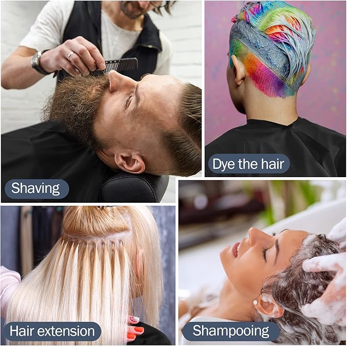 12Pcs Barber Cape 64 x 56'' Large Waterproof Hair Cutting Salon Cape Adjustable Snaps for Hair Dye Salon Stylist Supplies