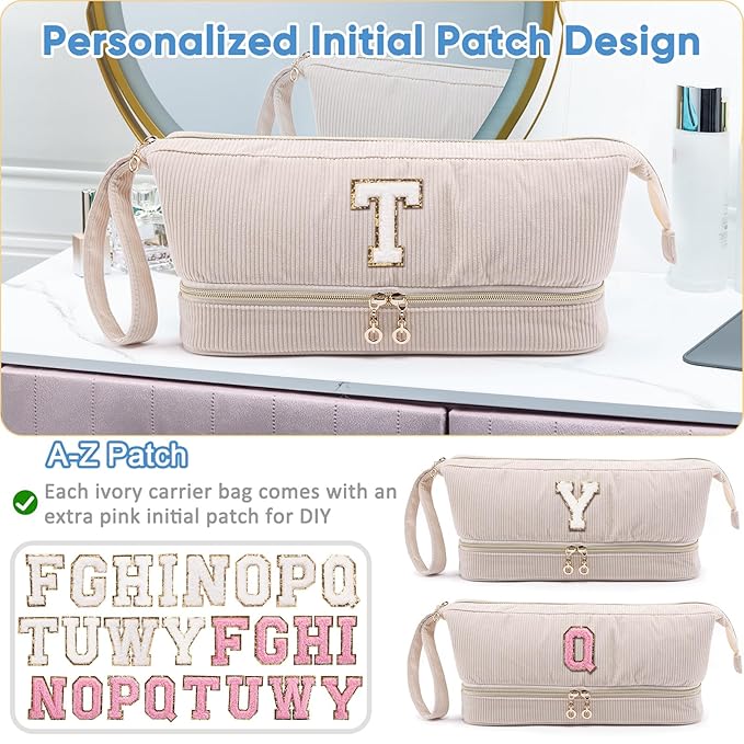 Initial Personalized Hair Dryer Case,Double-Layer Hair Tools Travel Carrying Case for Shark FlexStyle with Hair Dryer Bag- Hair Air Wrap Dryer Case Flat Curling Iron Travel Organizer Gift