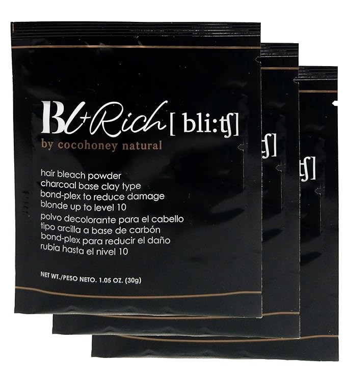 Hair Bleaching Powder for Dark Hair Lightening Blonde Hair Salon Quality Safe at Home (Charcoal 1.05 oz (pack of 3))