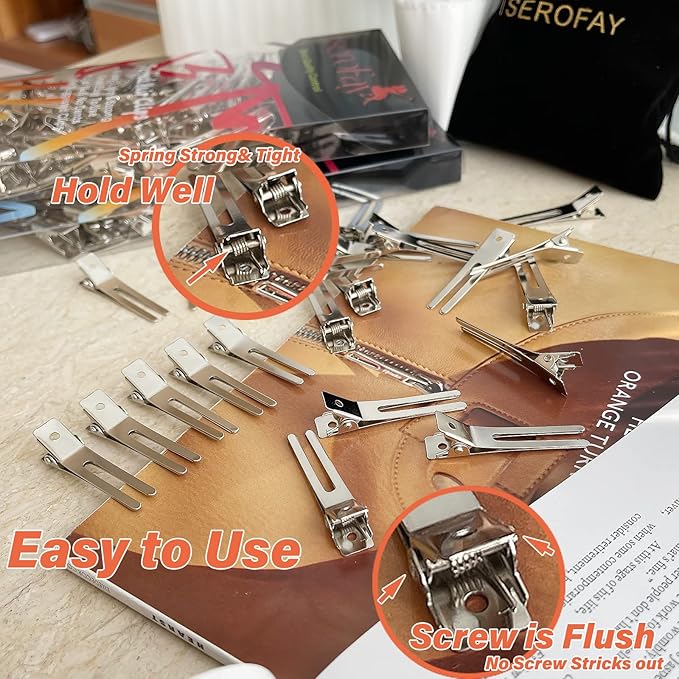 65 Pcs Metal Silver Hair Clips for Women Pin Curl Roller, 1.8” Double Prong Root Lift Clips for Curly Hair Volume, Locs Retwist Dreads, Curler Setting Clippies for Thick Styling Sectioning