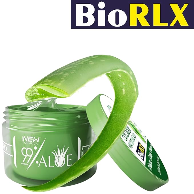 BioRLX 99% Aloe Vera Gel with Collagen and Hyaluronic Acid (Jar, 8.5 fl.oz)