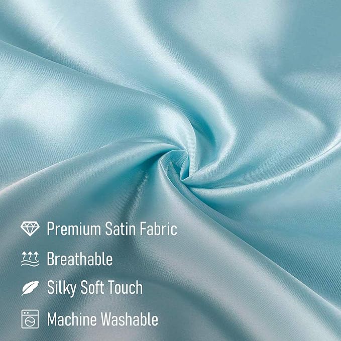 Tyfitb Satin Pillowcase Set for Hair & Skin Care – Cooling, Hypoallergenic, Anti-Frizz, Wrinkle-Free – Soft, Luxurious Pillowcases with Envelope Closure – 2-Pack, King Size 20x36, Gift-Ready
