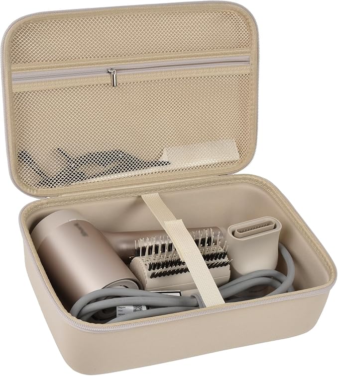 Case for Shark HD331&HD112BRN Hair Blow Dryer HyperAIR Fast 2-in-1, Blow Dryer Storage Bag for Concentrator and Styling Attachments and Rotatable Hot Air Brush Accessories, Box Only (Stone)