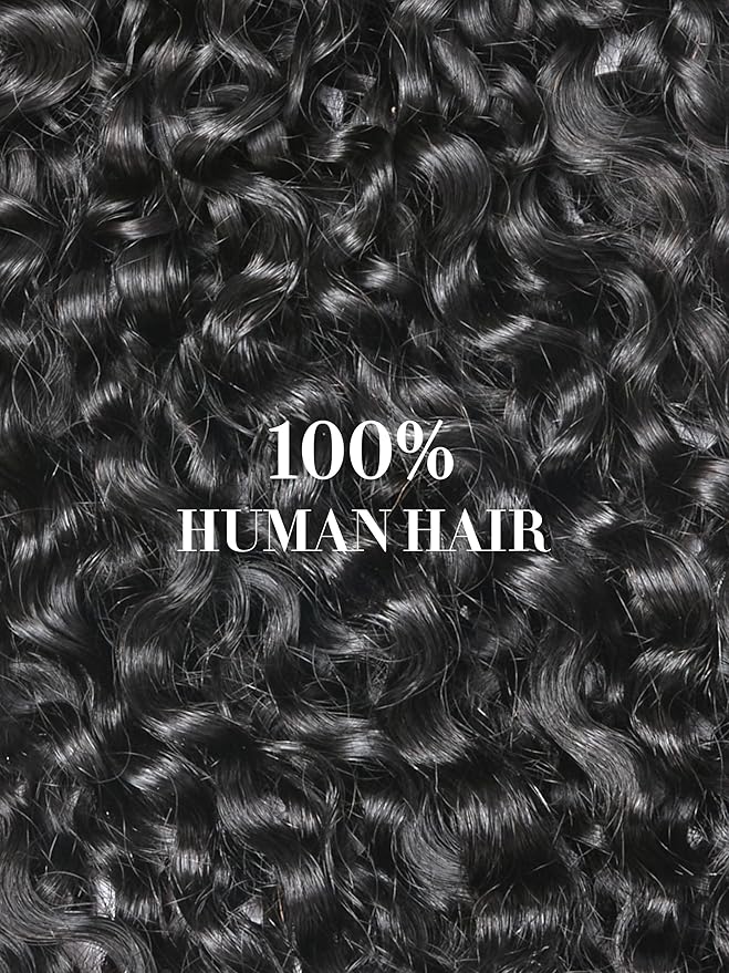 LUVME Burmese Curly Clip in Hair Extensions Real Human Hair Messy Curly Clip Ins Fullness with 2 Pack for Women Brazilian Remy Human Hair Natural Black 135g 18Inch