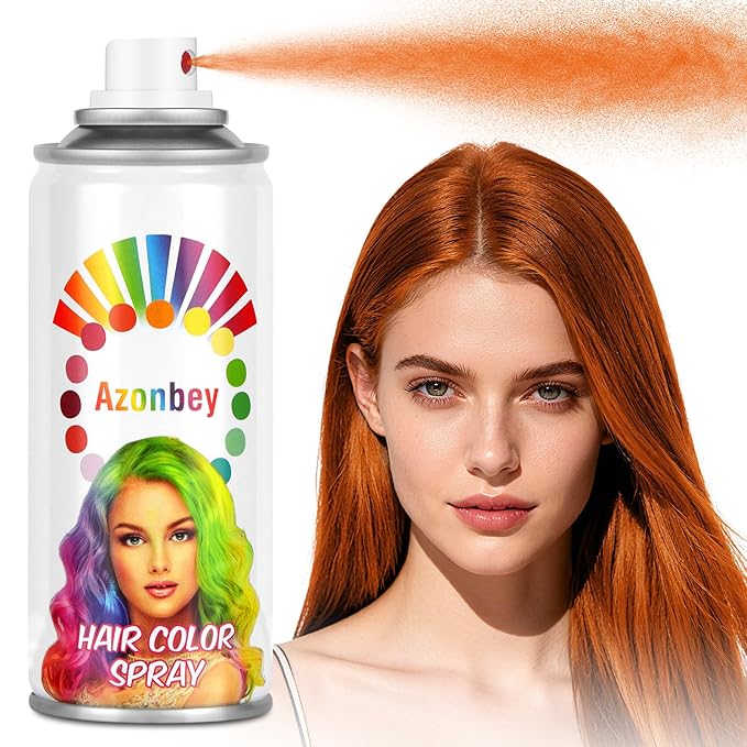 Halloween Hair Spray,Temporary Hair Color Spray for Women Kids Men,Washable Hairspray,Colored Hair Spray,Color Hairspray for Halloween,Party,Cosplay,Christmas Day (02#Orange)