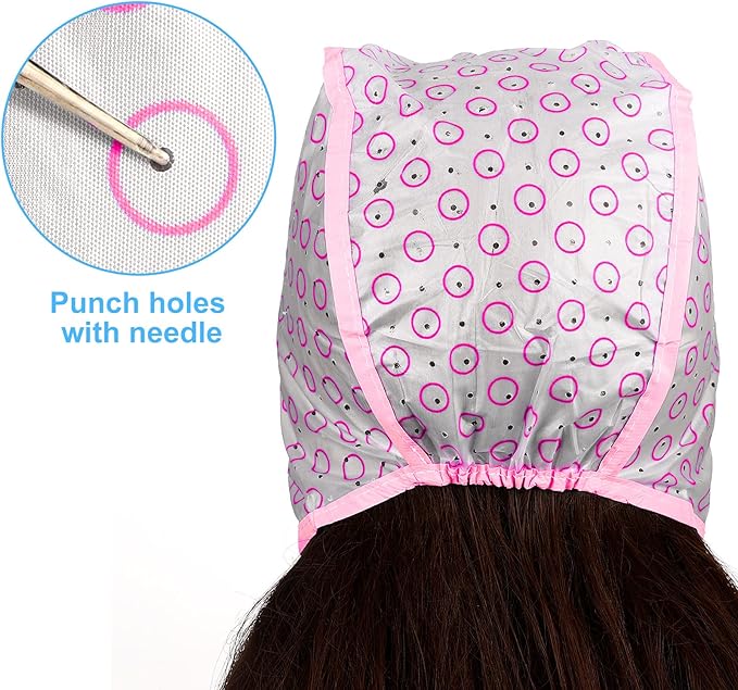 Boao 3 Sets Highlight Cap Sets, Highlighting Caps for Hair, Dye Bleach Cap With Hole And Hook, Dye Kit for Hair Frosting, Highlighting, Color Accessories (Assorted Colors)