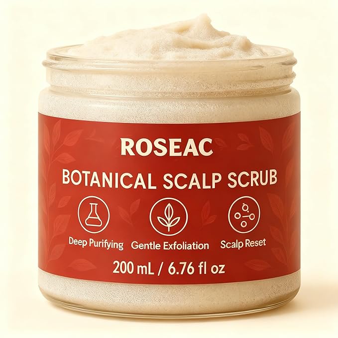 ROSEAC Botanical Scalp Scrub – Deep Pore Cleansing & Gentle Exfoliation – Smooth, Fresh‑Scented Hair – Safe for All Hair Types (Including Dyed) – 200 g (1)