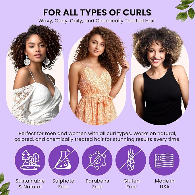 Controlled Chaos, As Seen on Shark Tank Curl Defining Cream for All Hair Types to Add Smoothness and Control Curly, Sulfate-Free Curl Cream (3oz)
