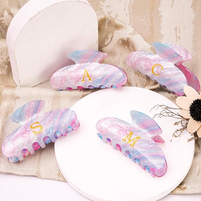 Christmas Gifts for Teenage Girls Stocking Stuffers for Teen Girl | Claw Clip Initial Hair Clips | Personalized Hair Claws | 8 9 10 11 12 13 14 15 16 Year Old Gift Trendy Stuff - Lavender,K