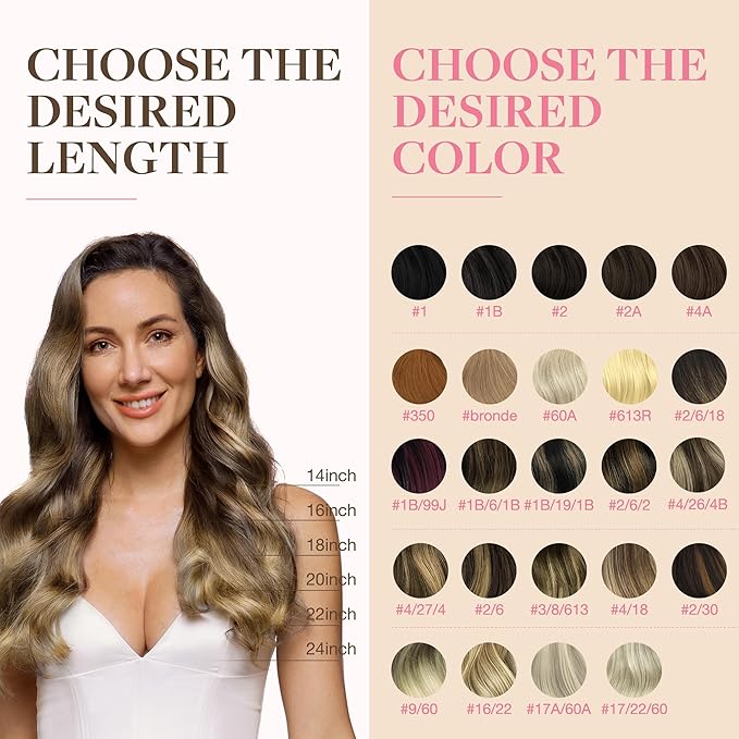 GOO GOO Tape in Hair Extensions Human Hair, 4D/14/5B Brunette Balayage, 26inch 60g 20pcs, Skin Weft Seamless Invisible, Silky Straight with Thick Ends, Remy Human Hair