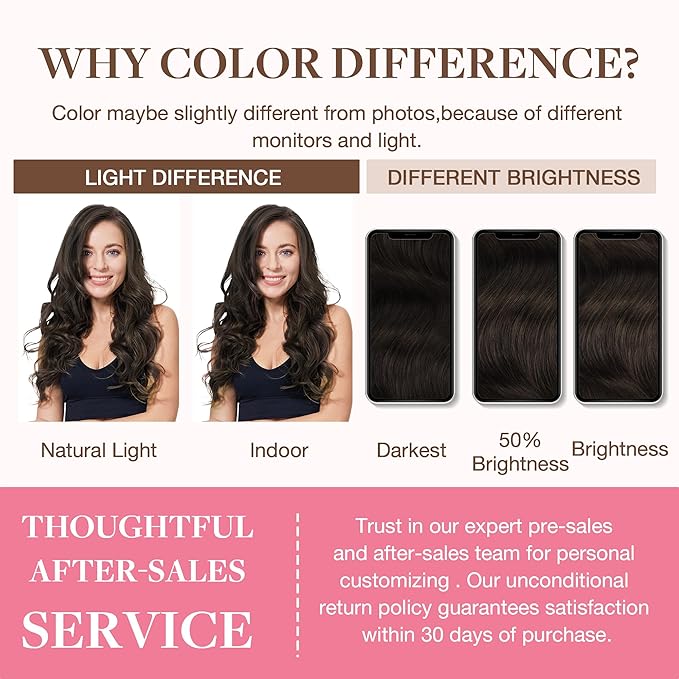 GOO GOO Clip in Hair Extensions Real Human Hair, Remy Human Hair Extensions Clip ins for Women, Natural Human Hair, 16inch 130g 7Pcs, 2A Light Brown