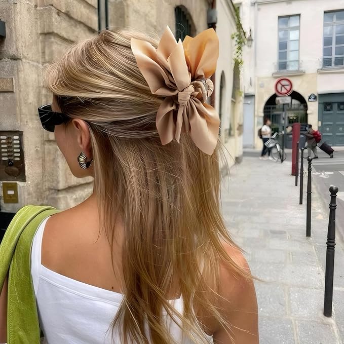 Bow Claw Clips Bow Hair Clips Black White Brown 4PCS Big Hair Bows for Women Butterfly Styling Large Hair Clips for Thick Hair for Girls Hair Accessories for Teen