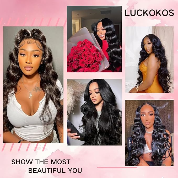 34 Inch 13x6 Body Wave Lace Front Wigs Human Hair 200 Density HD Transparent Lace Front Wigs for Black Women Glueless Frontal Wigs Human Hair Pre Plucked
