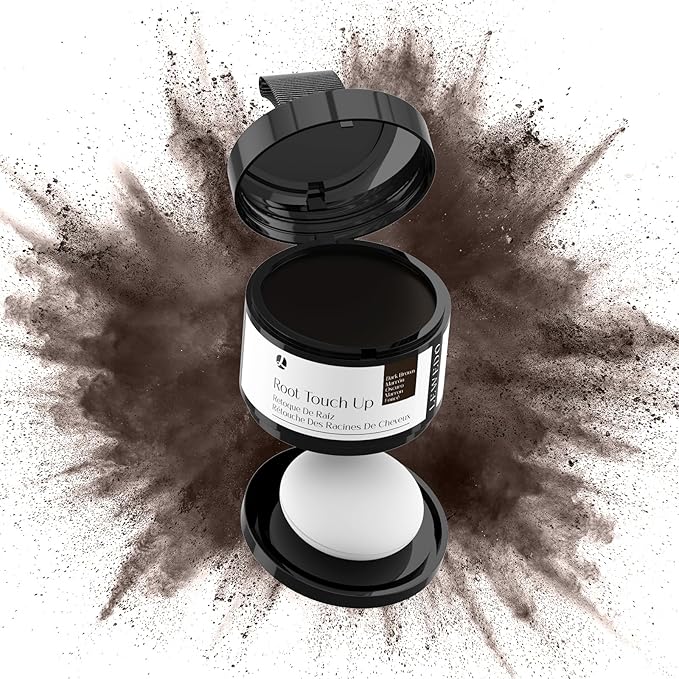 Hairline Powder 24H Stain-Proof, Root Touch Up Hair Color for Gray Coverage,Bald Spot Concealing Hair Shadow Powder for Women & Men,Natural-Looking (Dark Brown)