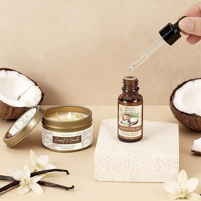 Gifts for Women Happy Birthday Gift Baskets, Bath and Body Gift Set Mothers Day Gifts, Vanilla Coconut Relaxing Home Spa Set Self Care Gift for Mom Sister Her Wife Grandma Girlfriend Friends