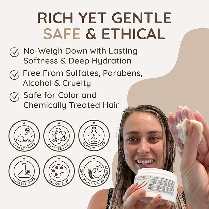 VITAMINS hair cosmetics Keratin Hair Mask - Protein Repair Keratin Treatment - Deep Conditioner for Dry, Damaged, Curly, Straight & Frizzy Hair with Biotin, Collagen & Castor Oil - 8.5 Fl Oz